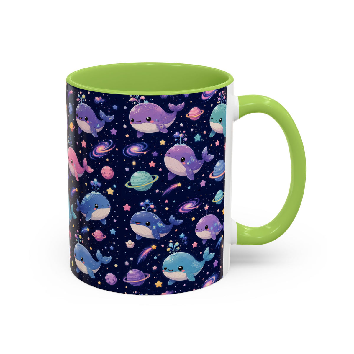 Accent Coffee Mug  (11/15 oz) - Cosmic Whale Adventure