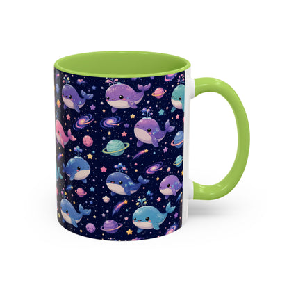 Accent Coffee Mug  (11/15 oz) - Cosmic Whale Adventure