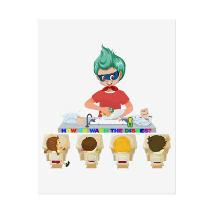 Rolled Posters - Little kiddo teaching to wash dishes - [[{"value":"Wonderwear Kid"}]]
