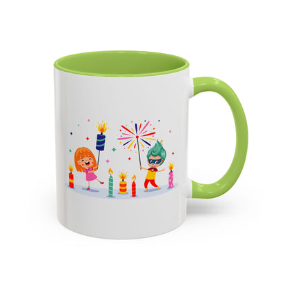 Accent Coffee Mug - Super kiddo lighting fireworks - [[{"value":"Wonderwear Kid"}]]