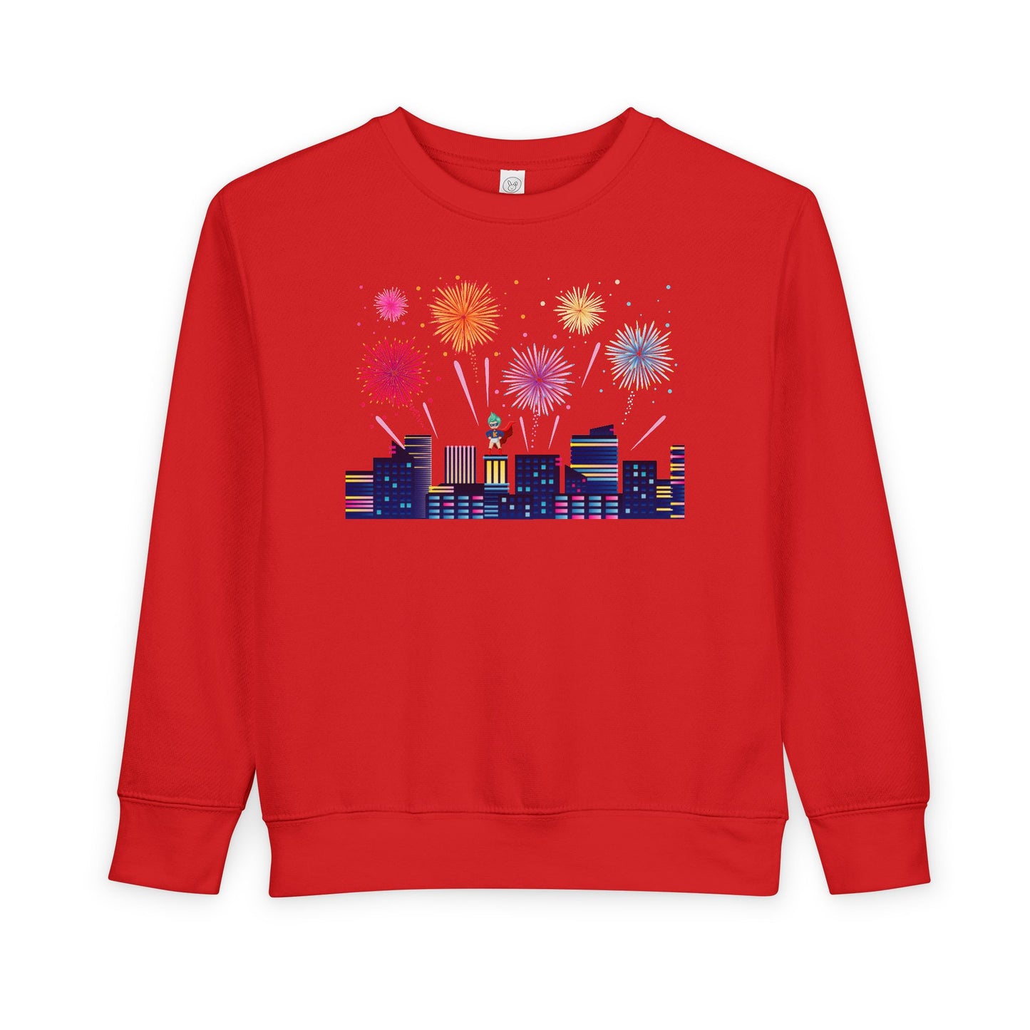 Toddler Sweatshirt - Super kiddo with fireworks - [[{"value":"Wonderwear Kid"}]]