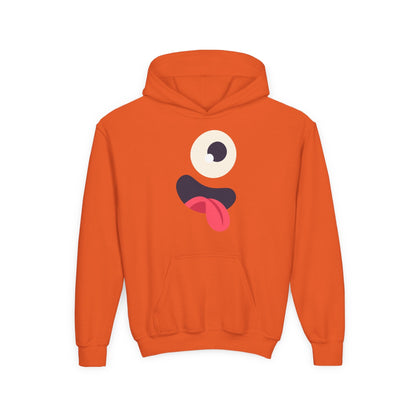 Youth Heavy Blend Hooded Sweatshirt - Monsters Eyes and tongue Printify