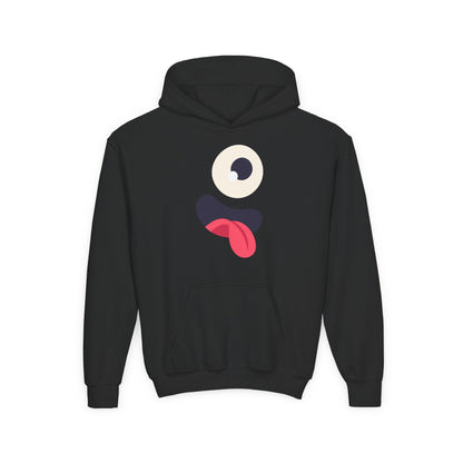 Youth Heavy Blend Hooded Sweatshirt - Monsters Eyes and tongue Printify