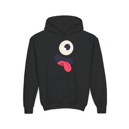 Youth Heavy Blend Hooded Sweatshirt - Monsters Eyes and tongue Printify
