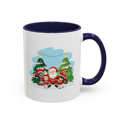 Accent Coffee Mug - Super kiddo with santa claus - [[{"value":"Wonderwear Kid"}]]