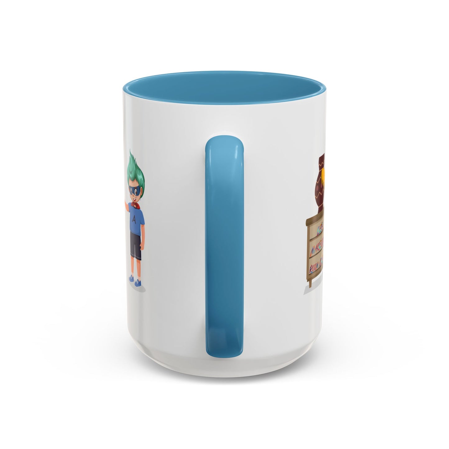Accent Coffee Mug - Super kiddo cleaning a vase