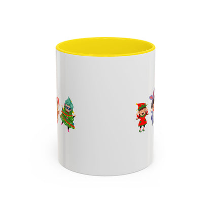 Accent Coffee Mug - Super kiddo in christmas tree attire - [[{"value":"Wonderwear Kid"}]]