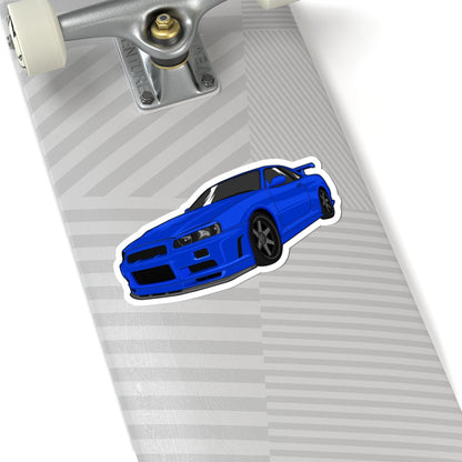 Kiss-Cut Stickers - Blue Sports Car Printify
