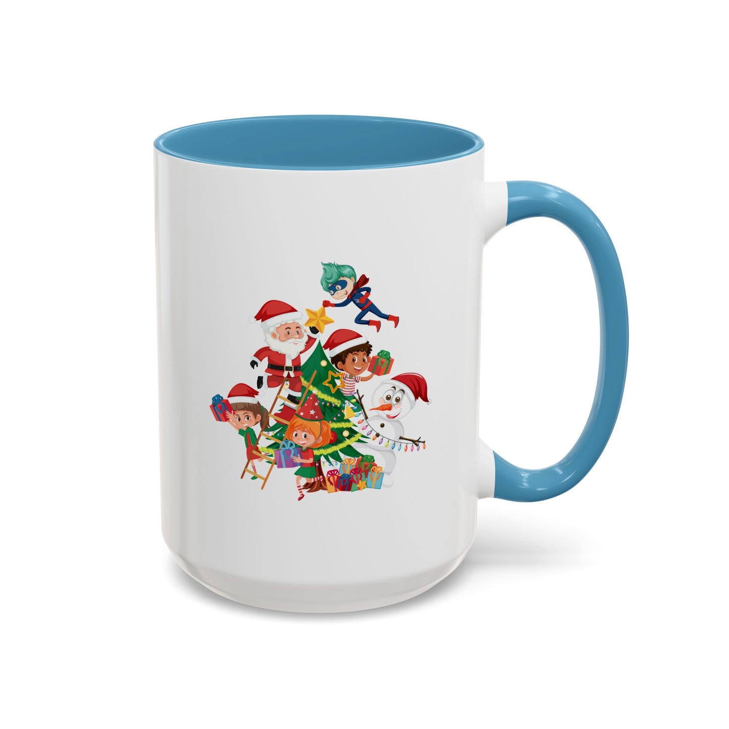 Accent Coffee Mug - Super kiddo making christmas tree