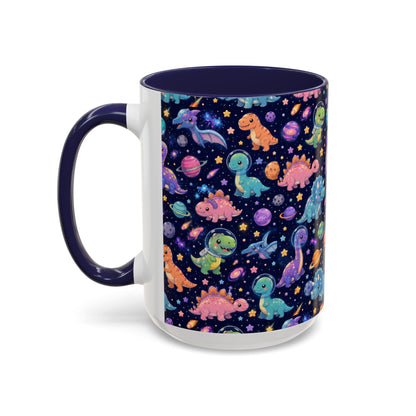 Accent Coffee Mug  (11/15 oz) - Cosmic dinosaurs