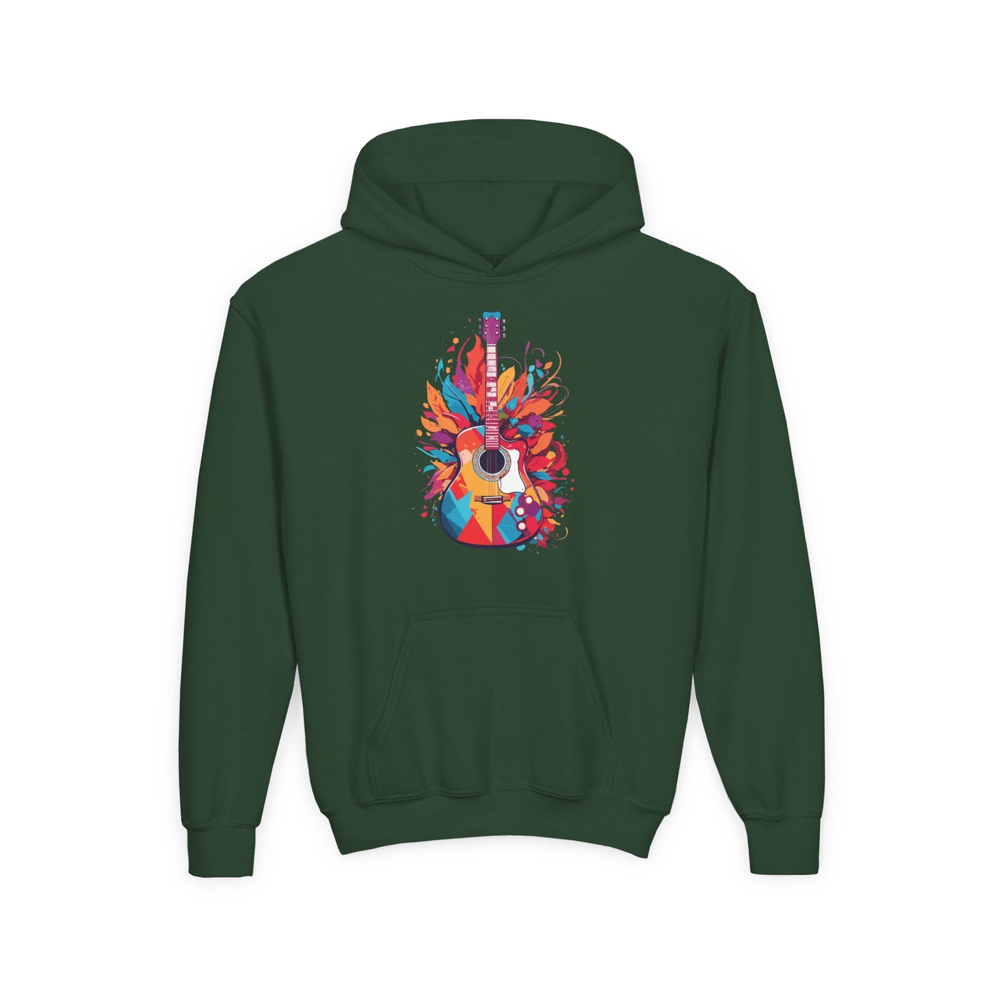 Youth Heavy Blend Hooded Sweatshirt - Colorful Guitar