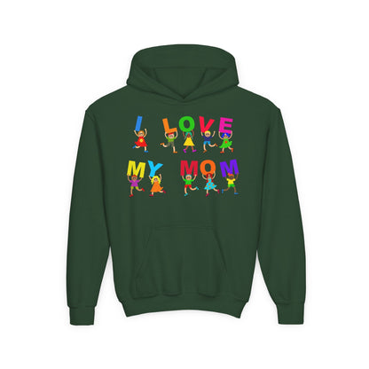 Youth Heavy Blend Hooded Sweatshirt - Kids - I love my mom Printify