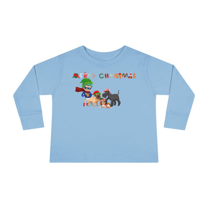 Toddler Long Sleeve Tee - Super kiddo woith pet friends - [[{"value":"Wonderwear Kid"}]]