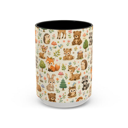 Accent Coffee Mug  (11/15 oz) - Whimsical Woodland Friends