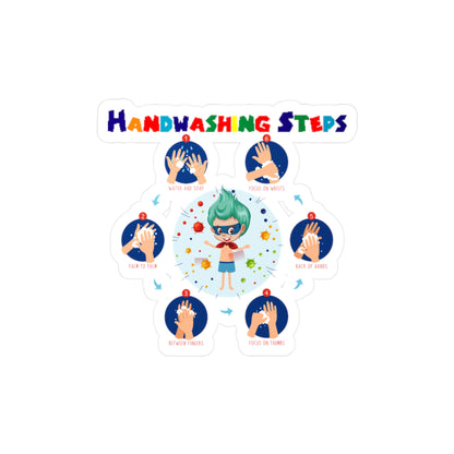 Halloween Kiss-Cut Vinyl Decals – Super kiddo how to wash hand properly - [[{"value":"Wonderwear Kid"}]]