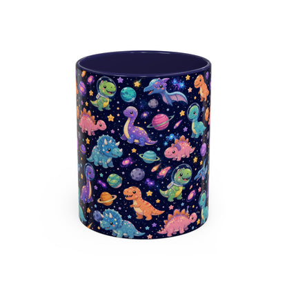 Accent Coffee Mug  (11/15 oz) - Cosmic dinosaurs