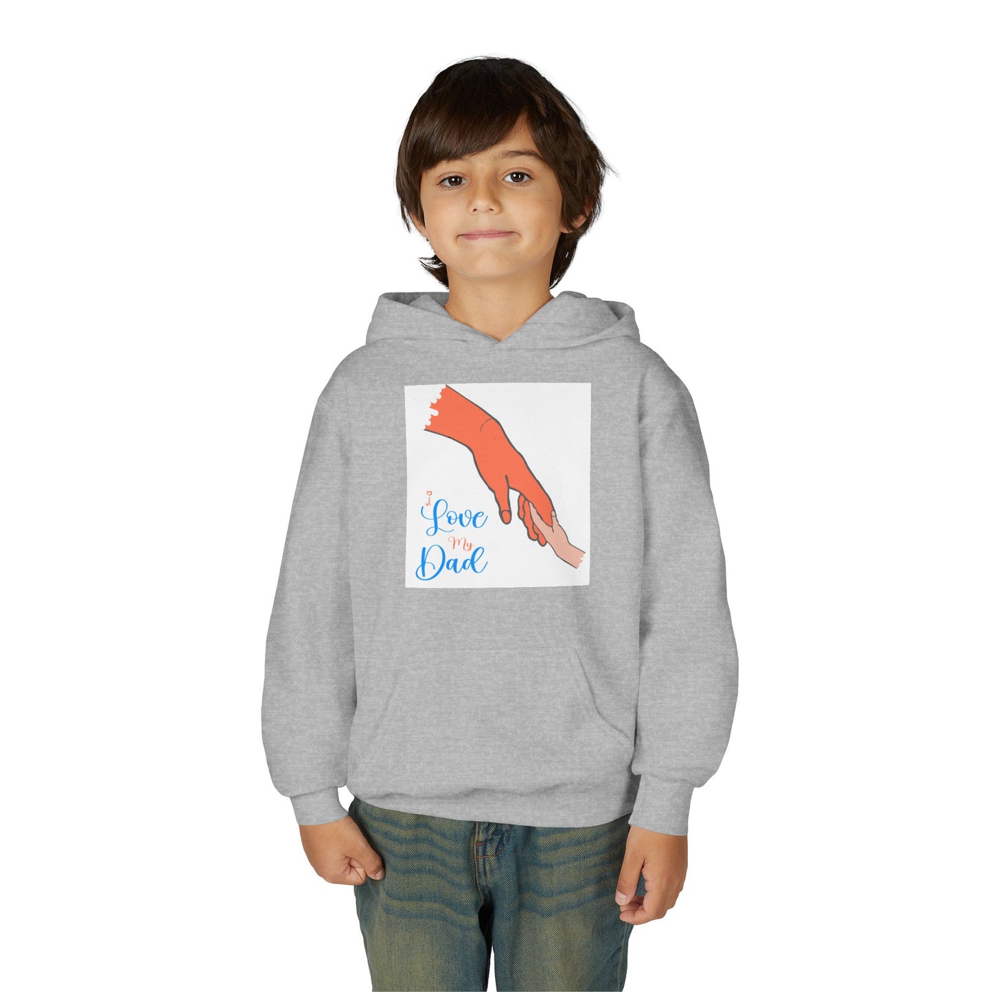 Youth Heavy Blend Hooded Sweatshirt -  Child and dad holding hands
