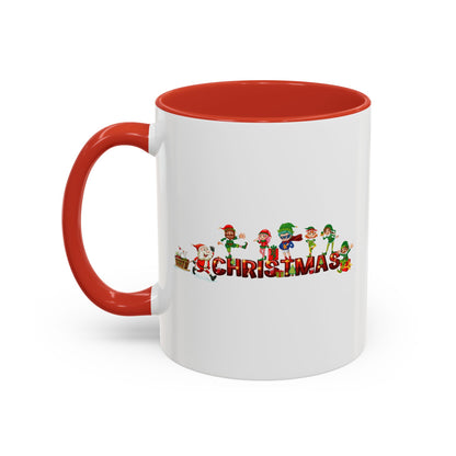 Accent Coffee Mug - Christmas with santa claus and friends - [[{"value":"Wonderwear Kid"}]]
