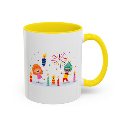 Accent Coffee Mug - Super kiddo lighting fireworks - [[{"value":"Wonderwear Kid"}]]