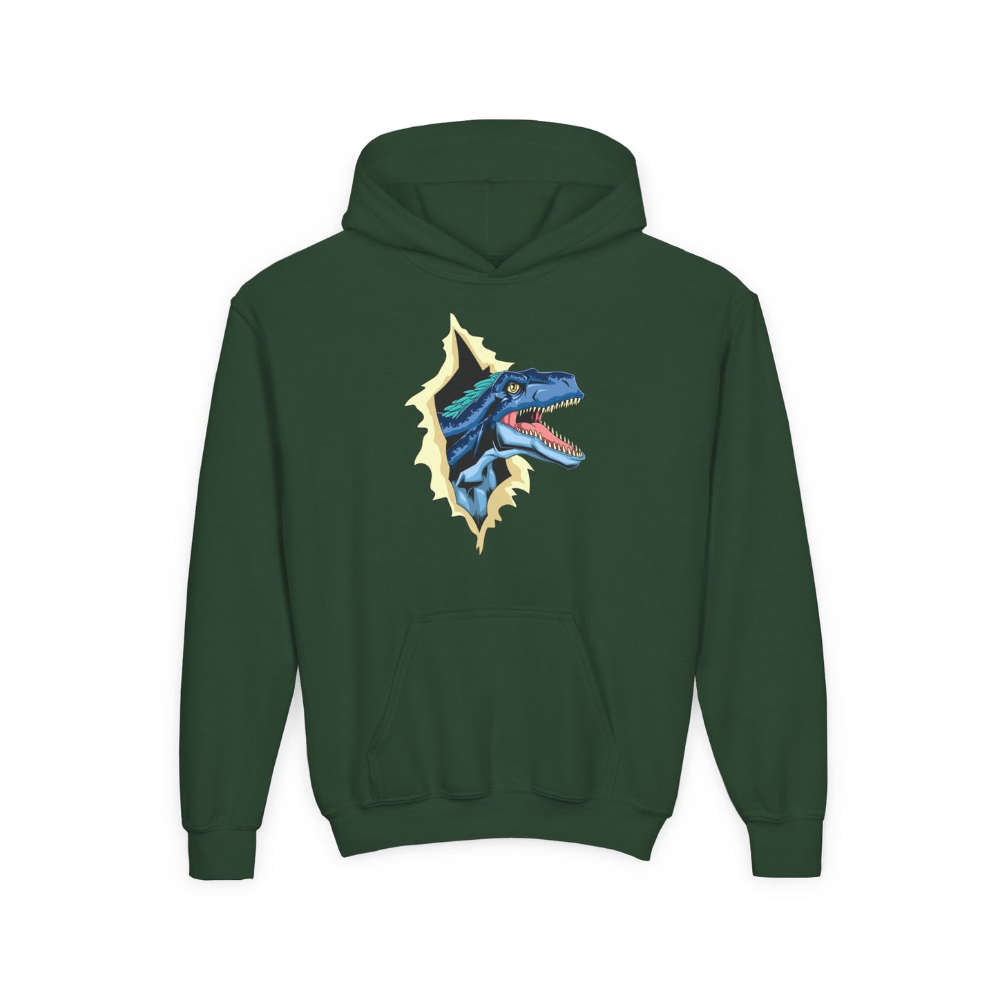 Youth Heavy Blend Hooded Sweatshirt -  Utah raptor dinosaur