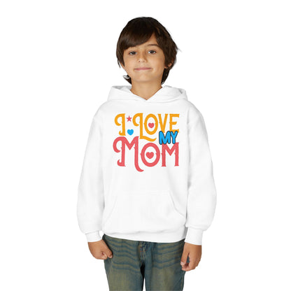 Youth Heavy Blend Hooded Sweatshirt -  I love my Mommy Printify