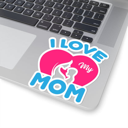 Kiss-Cut Vinyl Decals - i love my mom logo Printify
