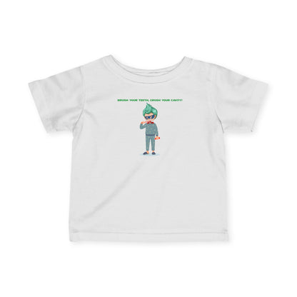 Infant Fine Jersey Tee - Super kiddo brushing teeth - [[{"value":"Wonderwear Kid"}]]