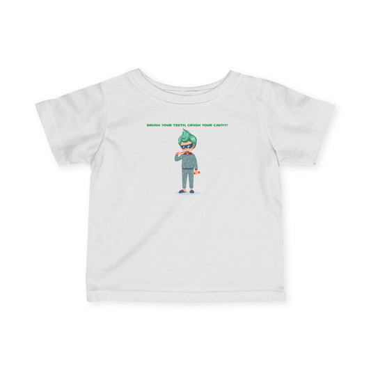 Infant Fine Jersey Tee - Super kiddo brushing teeth