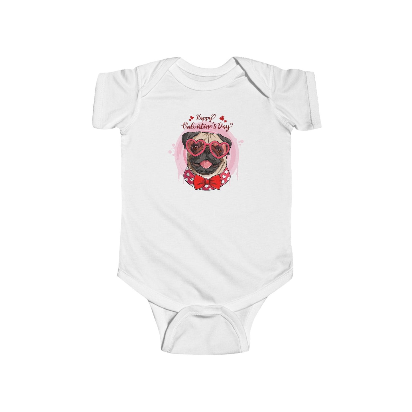 Infant Fine Jersey Bodysuit - Valentines -  Cute Pug - [[{"value":"Wonderwear Kid"}]]