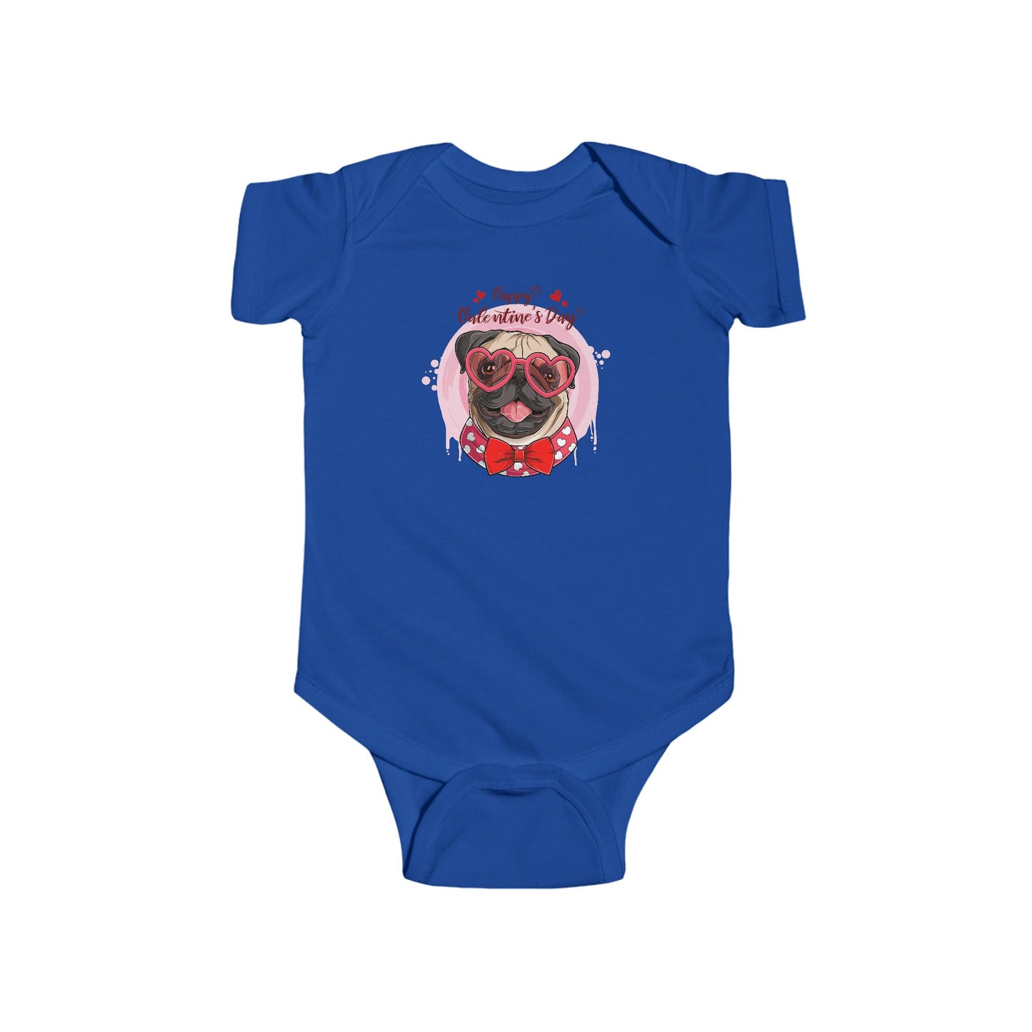Infant Fine Jersey Bodysuit - Valentines -  Cute Pug - [[{"value":"Wonderwear Kid"}]]