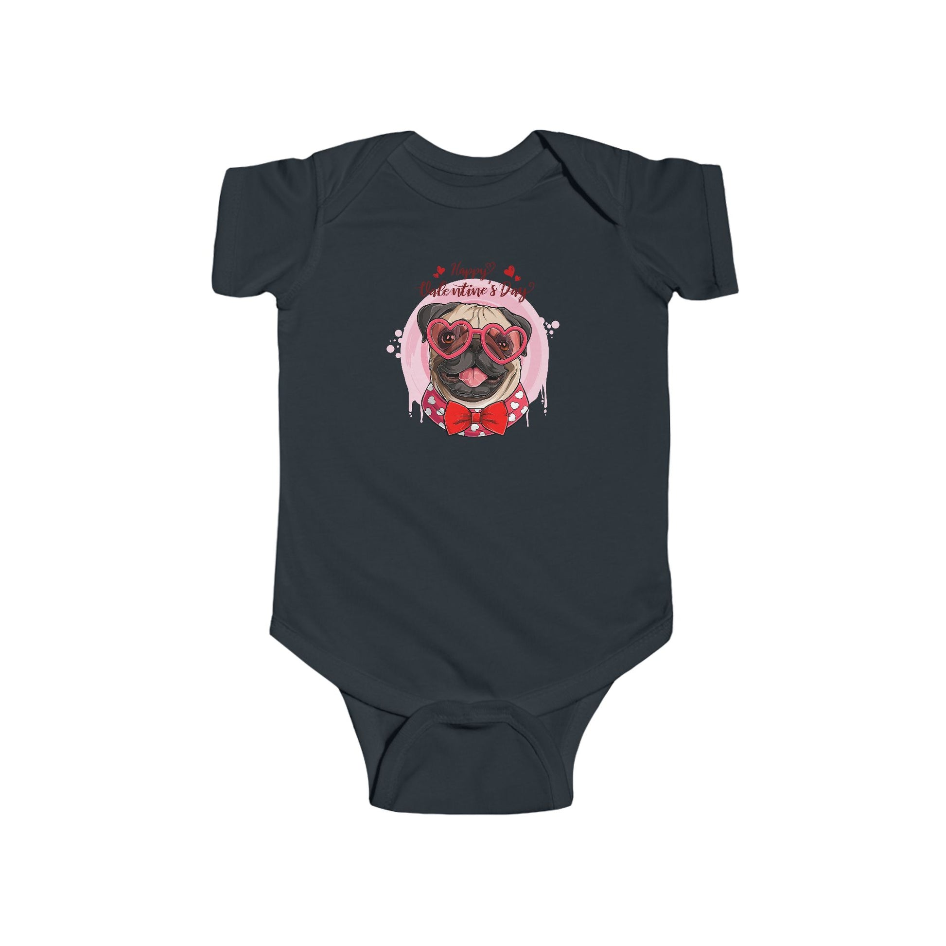 Infant Fine Jersey Bodysuit - Valentines -  Cute Pug - [[{"value":"Wonderwear Kid"}]]