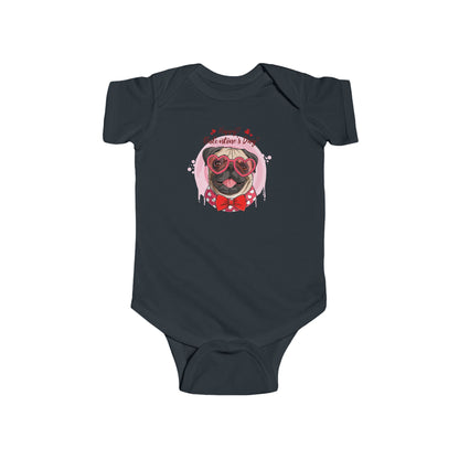 Infant Fine Jersey Bodysuit - Valentines -  Cute Pug - [[{"value":"Wonderwear Kid"}]]