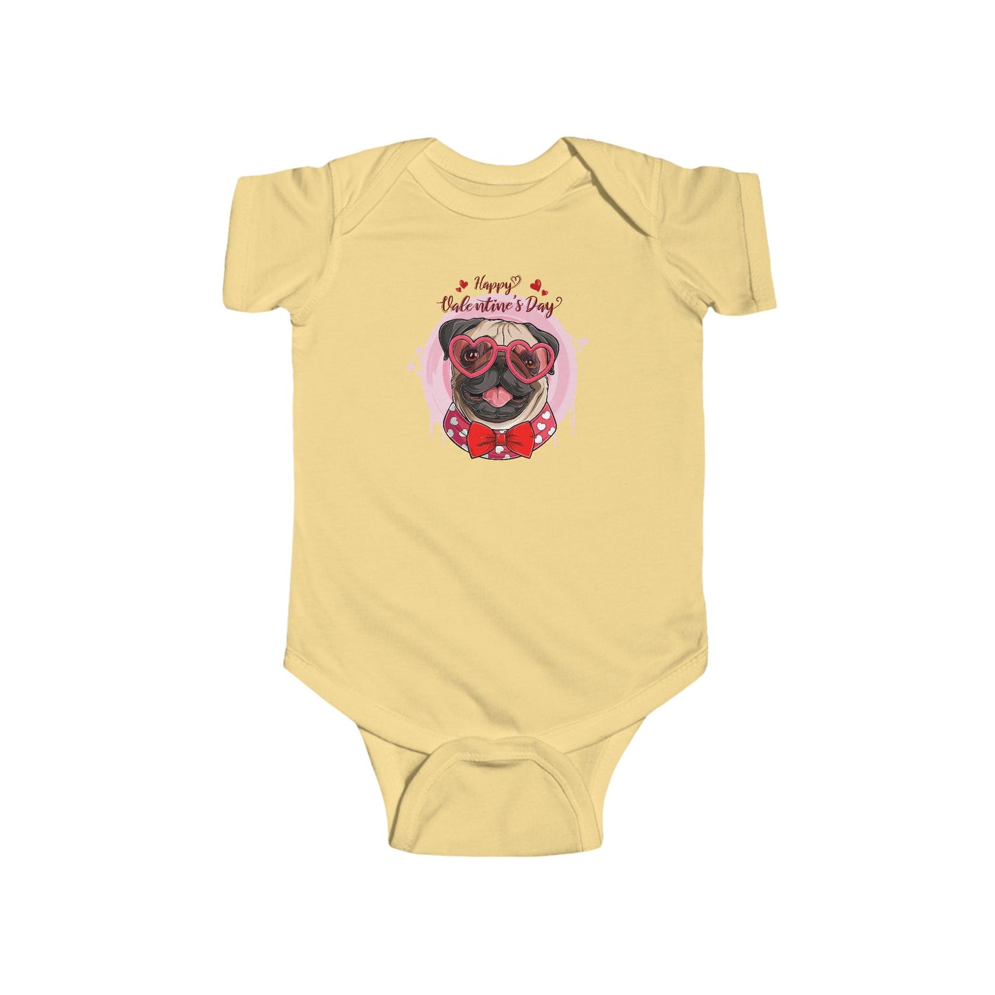 Infant Fine Jersey Bodysuit - Valentines -  Cute Pug - [[{"value":"Wonderwear Kid"}]]