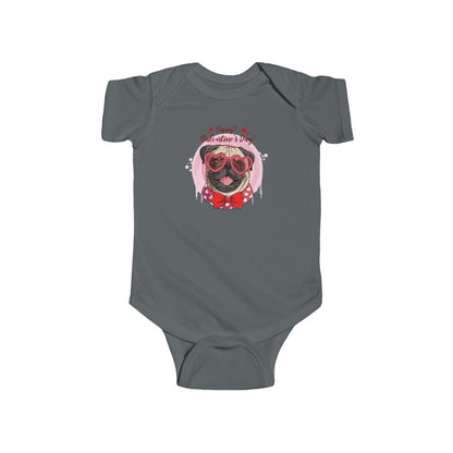 Infant Fine Jersey Bodysuit - Valentines -  Cute Pug - [[{"value":"Wonderwear Kid"}]]