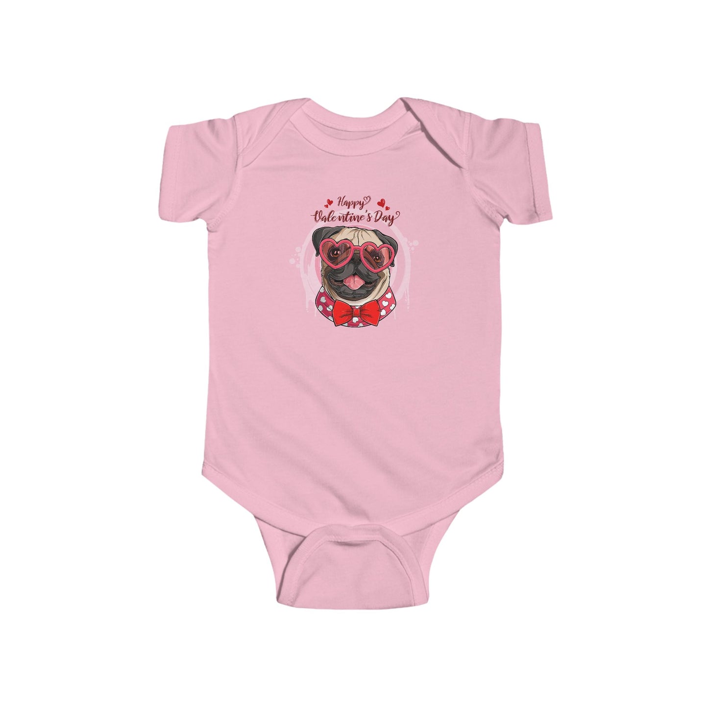 Infant Fine Jersey Bodysuit - Valentines -  Cute Pug - [[{"value":"Wonderwear Kid"}]]