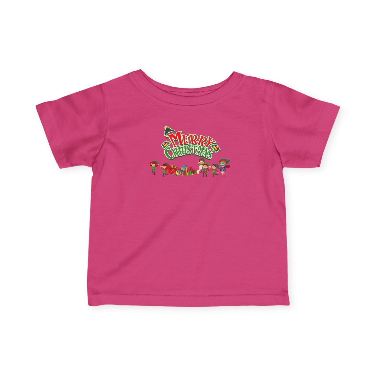 Infant Fine Jersey Tee - Merry christmas from super friends - [[{"value":"Wonderwear Kid"}]]
