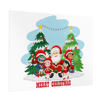 Rolled Posters - Super kiddo with santa claus Merry christmas - [[{"value":"Wonderwear Kid"}]]