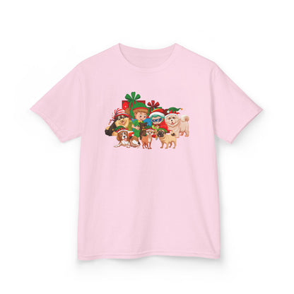 Kids Heavy Cotton™ Tee - Christmas with super kiddo pet friends without text - [[{"value":"Wonderwear Kid"}]]