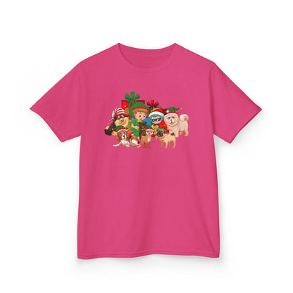 Kids Heavy Cotton™ Tee - Christmas with super kiddo pet friends without text - [[{"value":"Wonderwear Kid"}]]