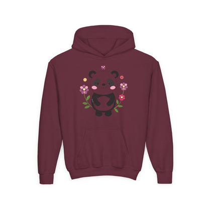 Youth Heavy Blend Hooded Sweatshirt - Charming panda Printify