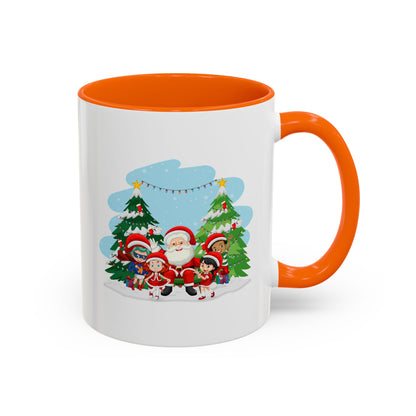 Accent Coffee Mug - Super kiddo with santa claus - [[{"value":"Wonderwear Kid"}]]