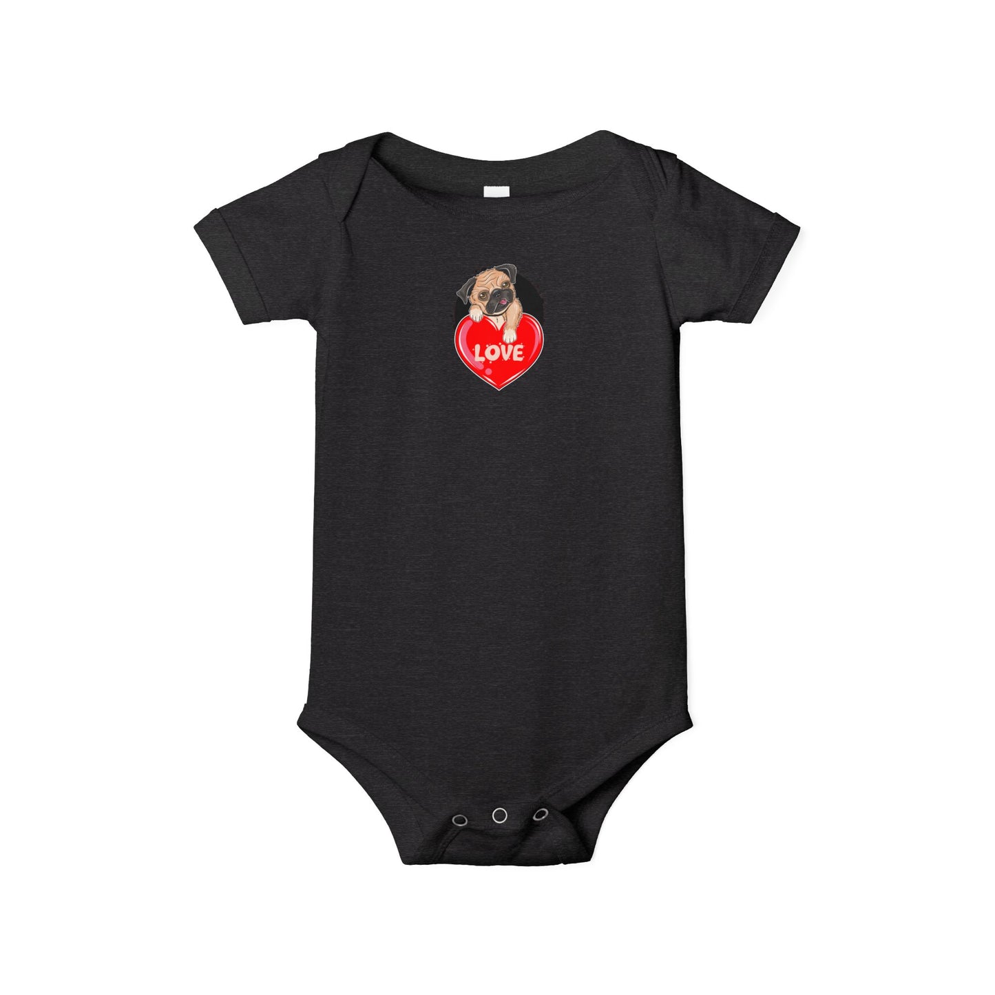 Infant Jersey One Piece - Valentines - Cute Pug - [[{"value":"Wonderwear Kid"}]]