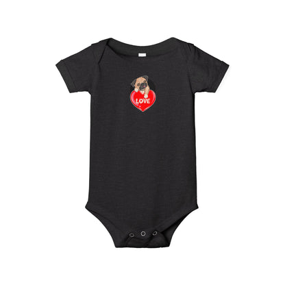 Infant Jersey One Piece - Valentines - Cute Pug - [[{"value":"Wonderwear Kid"}]]