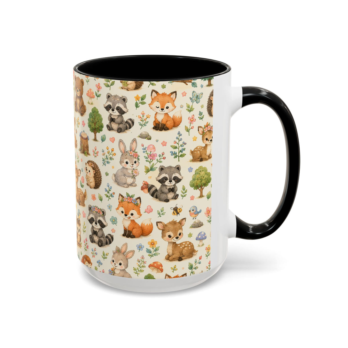 Accent Coffee Mug  (11/15 oz) - Whimsical Woodland Friends