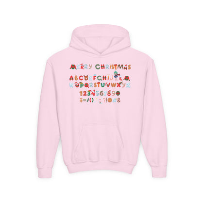 Youth Heavy Blend Hooded Sweatshirt - Christmas alphabet - [[{"value":"Wonderwear Kid"}]]