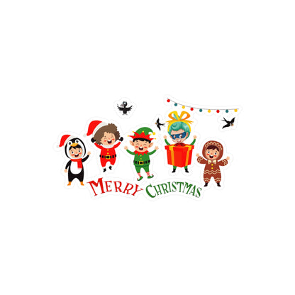Christmas Kiss-Cut Vinyl Decals – Merry christmas by super kiddo and friends - [[{"value":"Wonderwear Kid"}]]