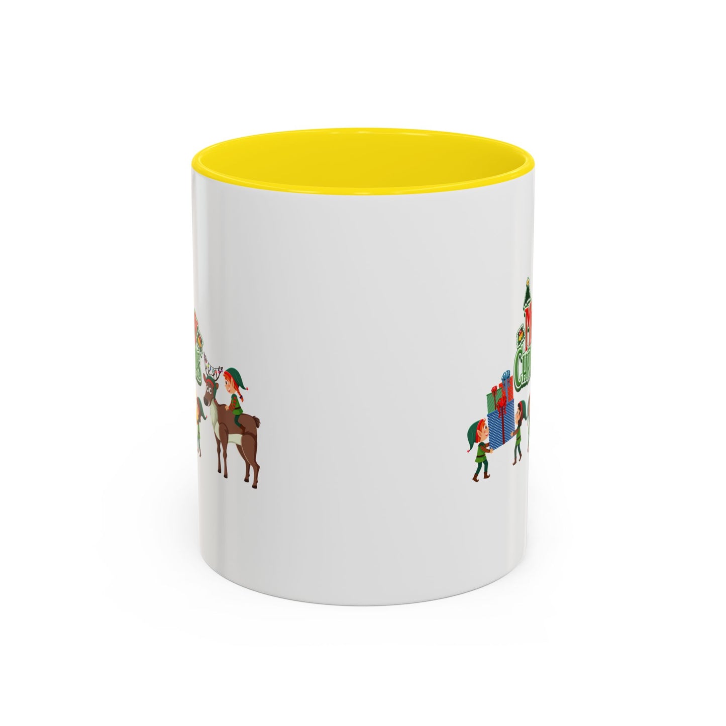 Accent Coffee Mug - Merry christmas and reindeer