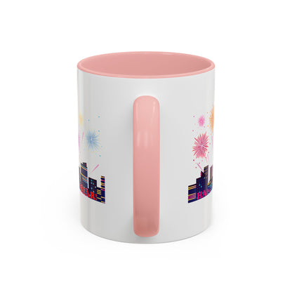 Accent Coffee Mug - Super kiddo with fireworks with text - [[{"value":"Wonderwear Kid"}]]