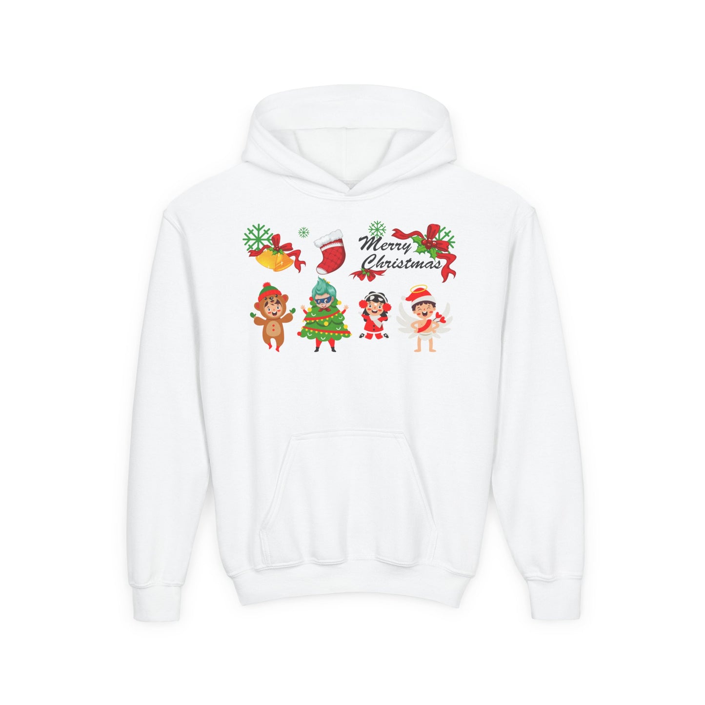 Youth Heavy Blend Hooded Sweatshirt - Merry christmas from super kid