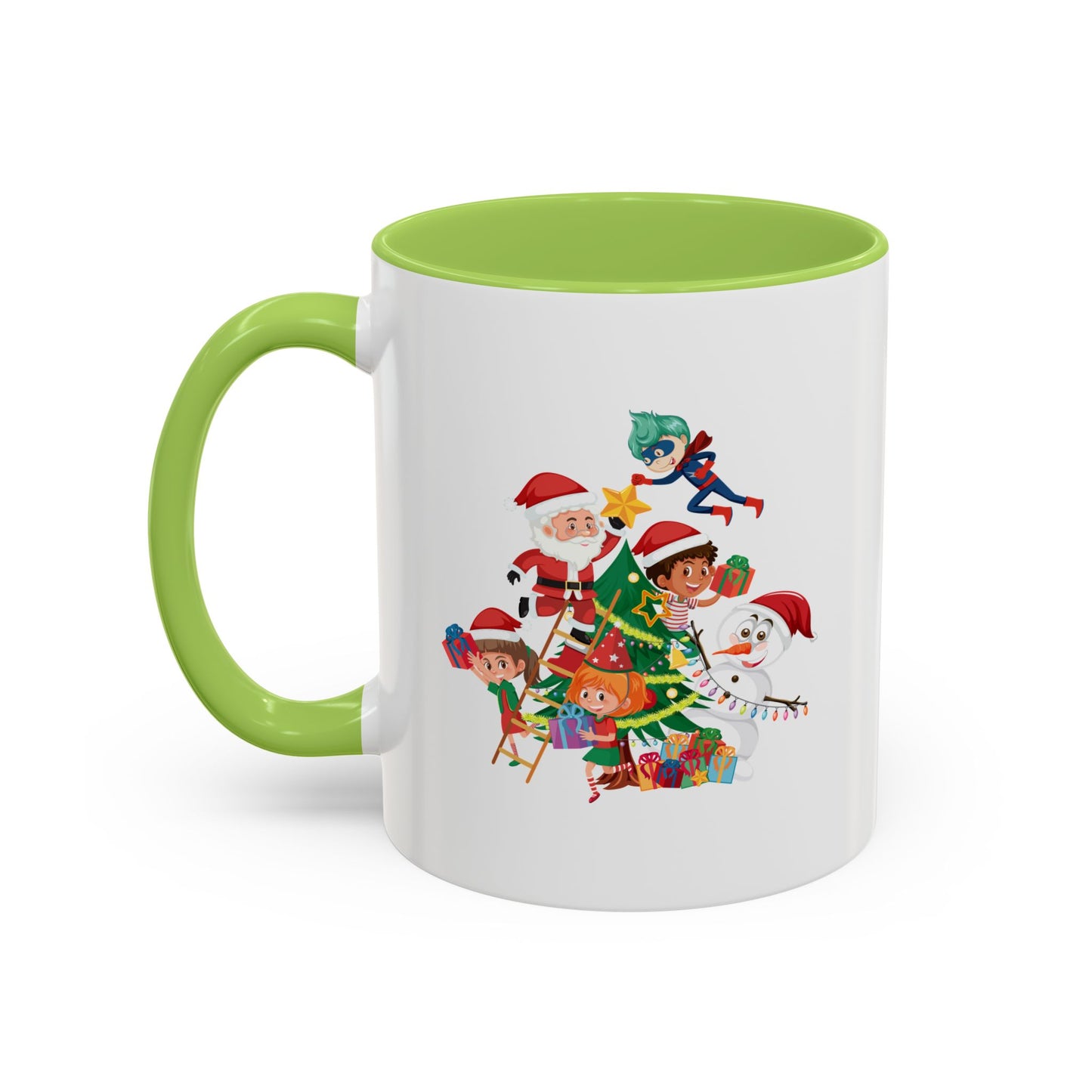 Accent Coffee Mug - Super kiddo making christmas tree